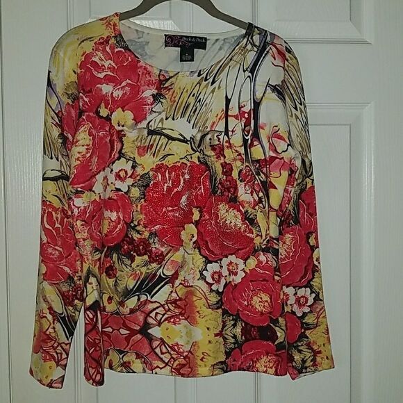 Peck & Peck floral sweater super soft SZ M NWOT - Picture 1 of 4